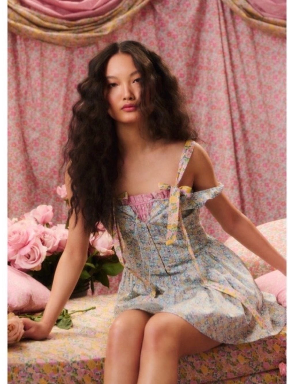 LoveShackFancy Ceronne Dress Seafoam, Size 12